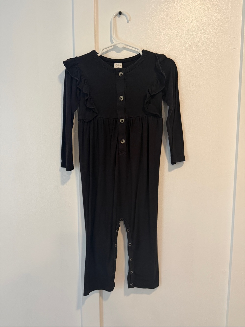 Kate Quinn Bamboo Collection Black Ruffle Romper 18-24 months